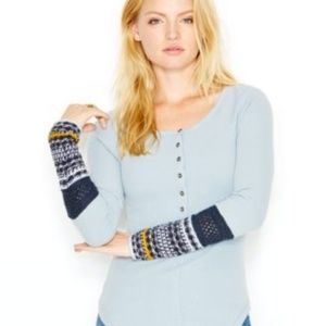 Free People Long Sleeve Henley Thermal